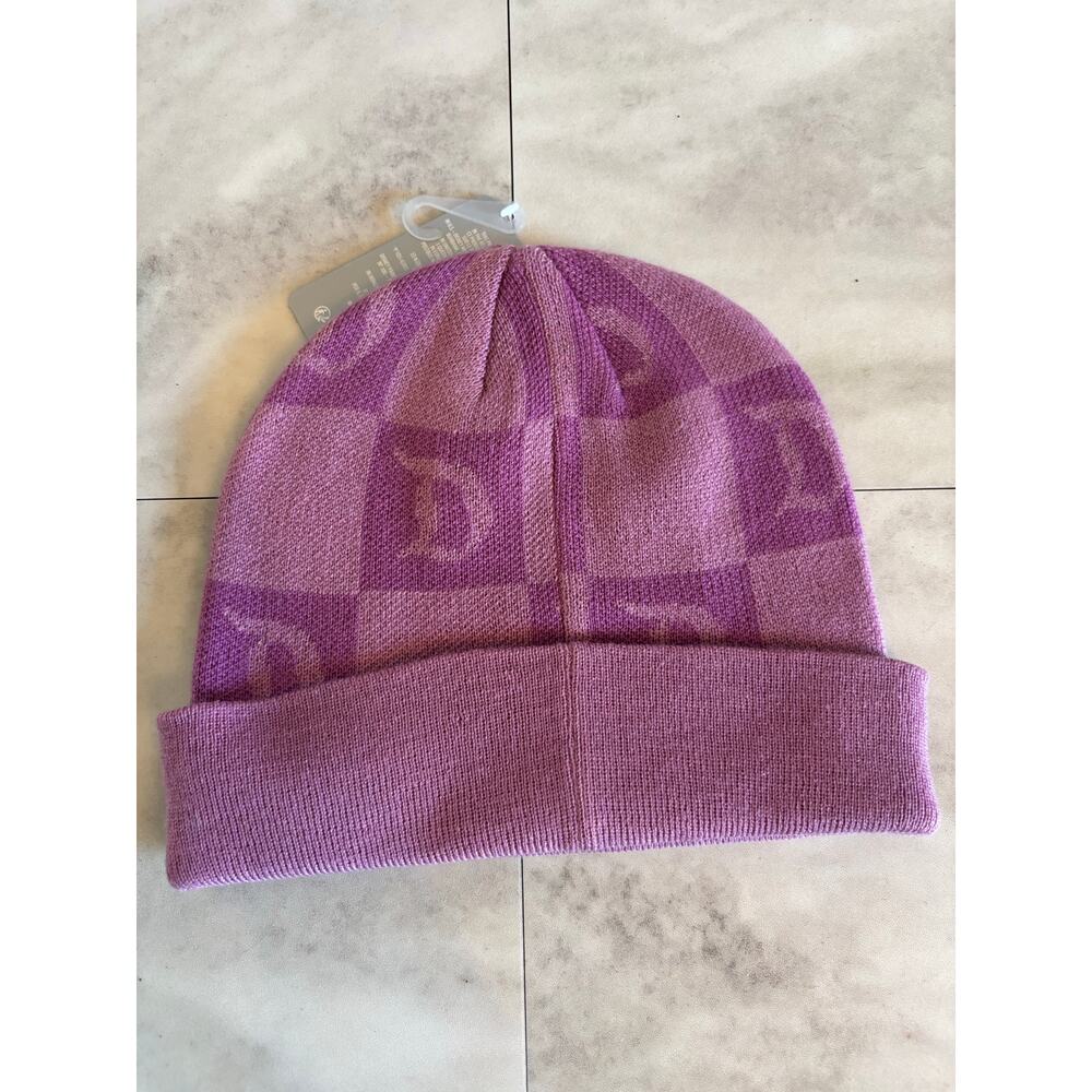 Disney Disneyland Pink Purple Knit Beanie Hat for Adults - NWT One Size